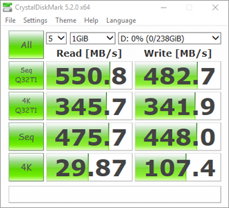 CrystalDiskMark Bench Results