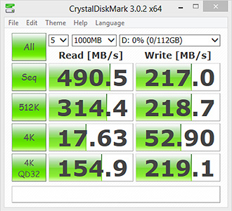 CrystalDiskMark Bench Results